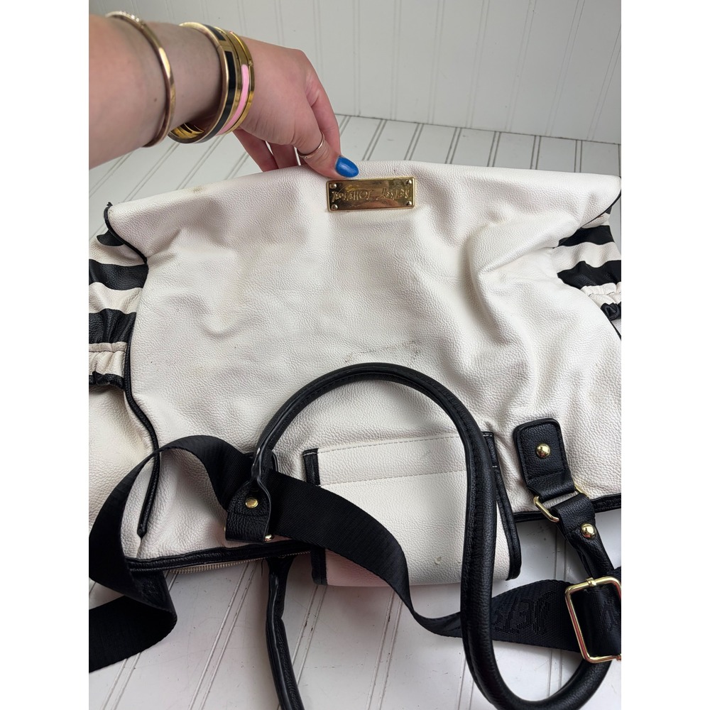 Betsey Johnson Vintage Y2K White Polka Dot Bow Diaper Bag Crossbody Purse - Picture 4 of 14